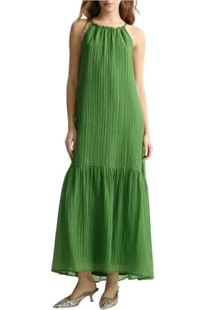 Liu Jo Kleedjes, Dames, Groen, S, Maxi jurk met uniek design
