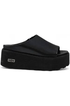 Cult Schoenen, Dames, Zwart, 41 EU, Leer, Stijlvolle leren damessandalen