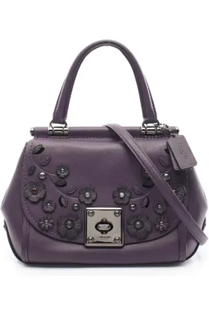 Coach Pre-owned, Dames, Paars, ONE Size, Leer, Tweedehands leren handtassen
