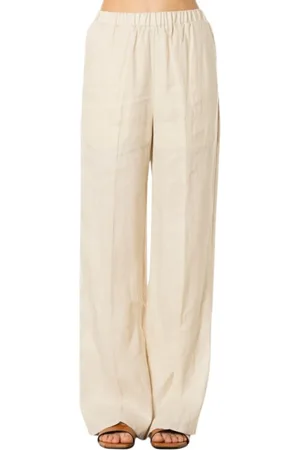 Isabelle Blanche Broeken, Dames, , S, Linnen, Wijde linnen broek in Almoust Mauve