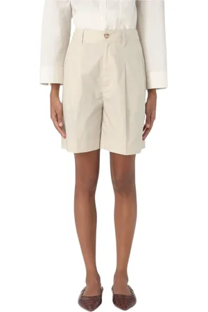Woolrich Korte broeken, Dames, , W30, Katoen, Geplooide Katoenen Shorts