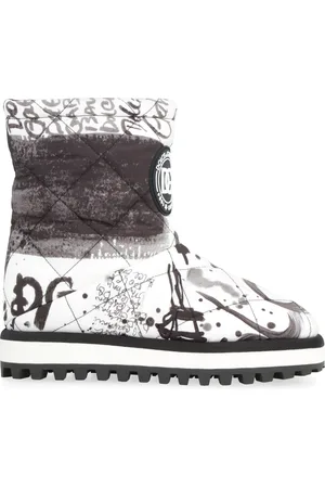 Dolce & Gabbana Schoenen, Dames, Veelkleurig, 40 EU, Nylon, Gewatteerde bedrukte nylon laarzen