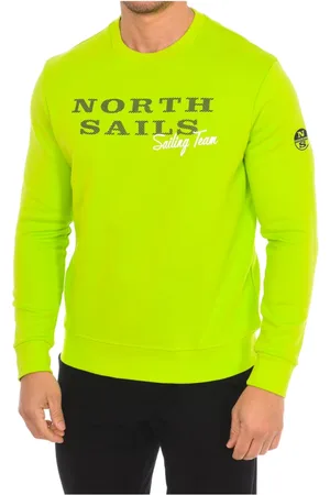 North Sails Sweatshirts & Hoodies, Heren, Groen, L, Nylon, Geribbelde Ronde Hals Sweater