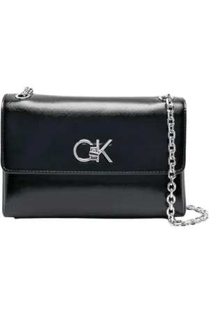 Calvin Klein Tassen, Dames, Zwart, ONE Size, Re-Lock Ew Conv Crossbody Saff