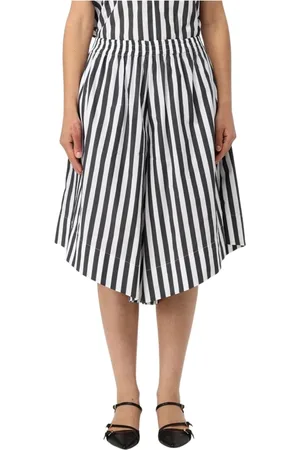 MEIMEIJ Korte broeken, Dames, Veelkleurig, 2Xs, Katoen, Gestreepte Culotte Shorts