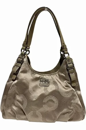 Coach Pre-owned, Dames, Geel, ONE Size, Leer, Tweedehands leren schoudertassen