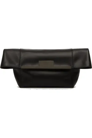 Max Mara Tassen, Dames, Zwart, ONE Size, Leer, Zwarte Kalfsleren Clutch Tas