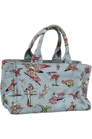 Prada Pre-owned, Dames, Veelkleurig, ONE Size, Tweedehands Canvas handtassen