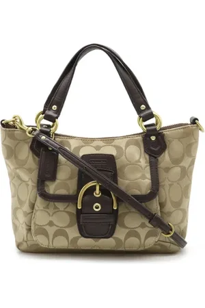 Coach Pre-owned, Dames, , ONE Size, Leer, Tweedehands Canvas handtassen