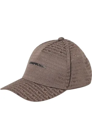 Emporio Armani Accessoires, Heren, Bruin, ONE Size, Logo Baseball Cap in Klassiek Zwart