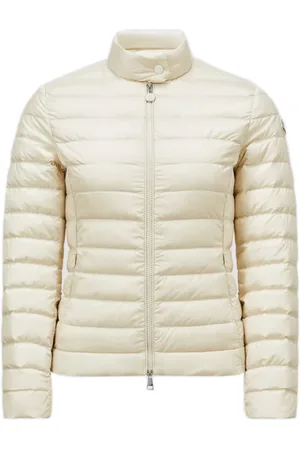 Moncler Jassen, Dames, Wit, XS, Witte Donsgevulde Jas met Ritssluiting