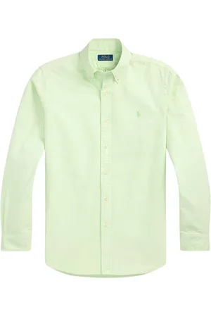 Ralph Lauren Overhemden, Heren, Groen, L, Katoen, Oxford Shirt Collectie