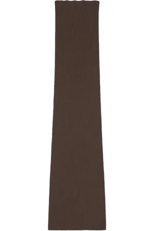 Max Mara Rokken, Dames, Bruin, S, Polyester, Bruine Geribbelde Lange Rok