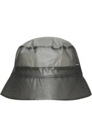 Rains Accessoires, unisex, Zwart, ONE Size, Stijlvolle Bucket Hat met Stikdetails
