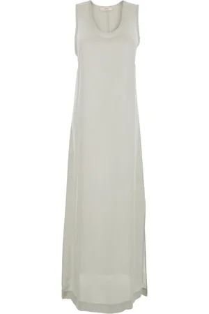 Jucca Kleedjes, Dames, Wit, XS, Witte Lange Jurk met U-hals