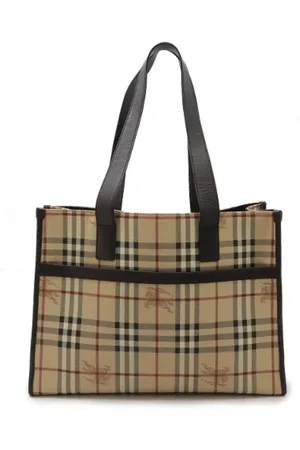 Burberry Pre-owned, Dames, , ONE Size, Leer, Pre-owned Canvas totes