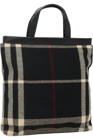 Burberry Pre-owned, Dames, Zwart, ONE Size, Leer, Tweedehands Canvas handtassen