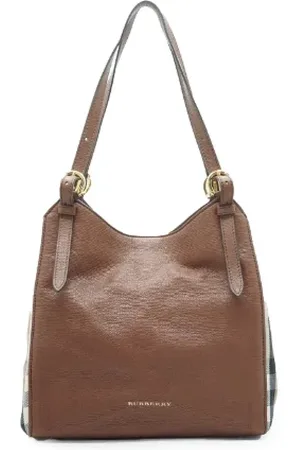 Burberry Pre-owned, Dames, Bruin, ONE Size, Leer, Tweedehands leren handtassen
