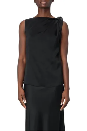 LIVIANA CONTI Tops, Dames, Zwart, M, Beige Knotted Sleeveless Top