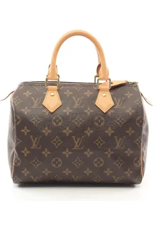 LOUIS VUITTON Pre-owned, Dames, Bruin, ONE Size, Leer, Tweedehands Canvas handtassen