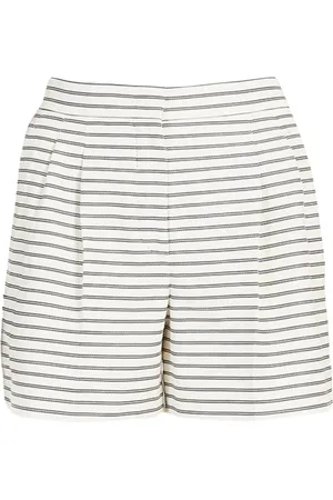 Max Mara Korte broeken, Dames, Grijs, 2Xs, Elegante Gestreepte Shorts