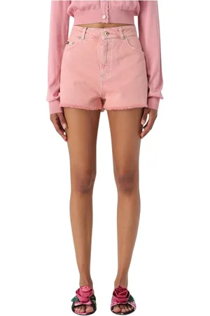 Dolce & Gabbana Korte broeken, Dames, Roze, XS, Denim, Roze Denim Shorts