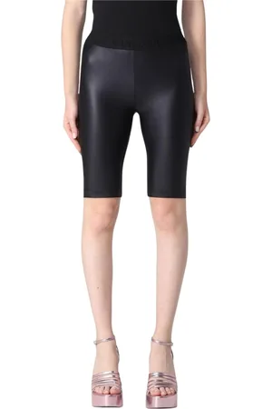 VERSACE Korte broeken, Dames, Zwart, 2Xs, Luxe Zwarte Biker Shorts