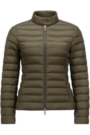 Moncler Jassen, Dames, Groen, XS, Groene Donsjas met Ritssluiting