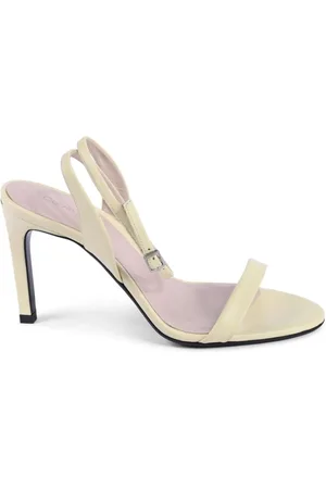 Calvin Klein Schoenen, Dames, Geel, 37 EU, Leer, Gele Leren Sandaal Italiaans vakmanschap