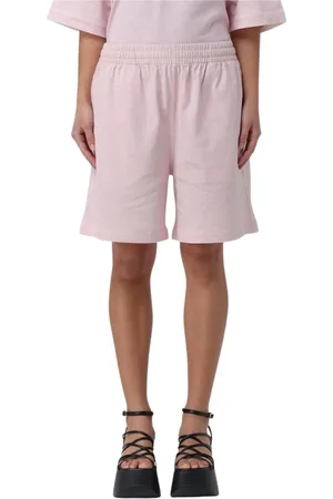 Burberry Korte broeken, Dames, Roze, XS, Katoen, Roze Relaxte Fit Shorts