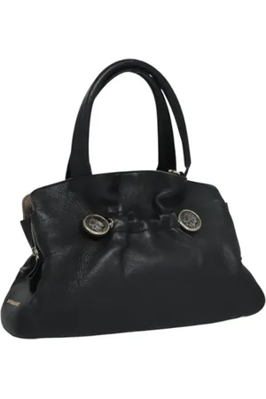 Bvlgari Pre-owned, Dames, Zwart, ONE Size, Leer, Tweedehands leren handtassen