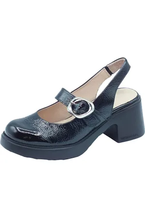 Wonders Schoenen, Dames, Zwart, 37 EU, Leer, Zwarte sandalen met hak elegante stijl