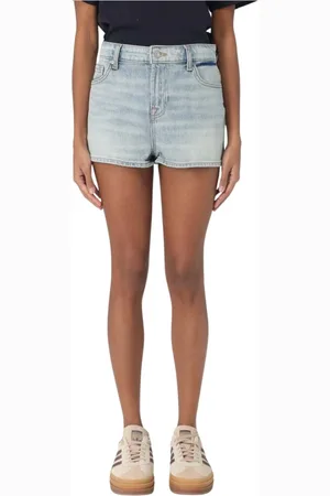 7 for all Mankind Korte broeken, Dames, Blauw, W28, Denim, Blauwe Denim Shorts voor Vrouwen