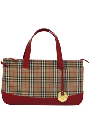 Burberry Pre-owned, Dames, , ONE Size, Leer, Tweedehands Canvas handtassen