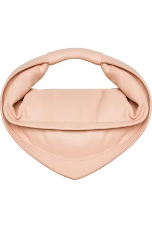 Federico Cina Tassen, Dames, Roze, ONE Size, Katoen, Roze Lamsskin Mini Tas met Versterkt Handvat