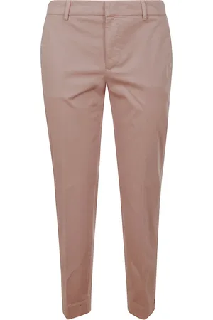 PT Torino Broeken, Dames, Roze, 2Xs, Leer, Koffie Getailleerde Broek voor Verfijnde Outfits