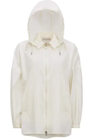 Moncler Jassen, Dames, Wit, 2Xs, Witte Afneembare Capuchon Ritsjas