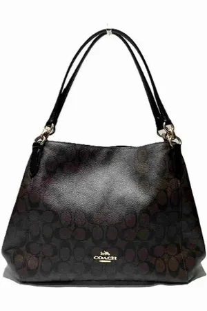 Coach Pre-owned, Dames, Bruin, ONE Size, Leer, Tweedehands Canvas handtassen