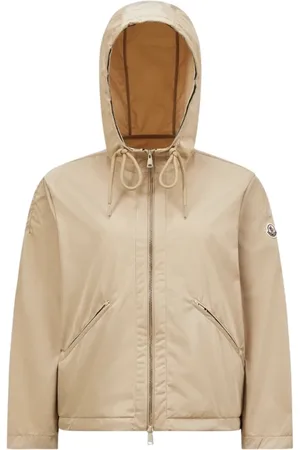 Moncler Jassen, Dames, , S, Polyester, Bruine Cassiopea Hoodie Jas Buitenkleding