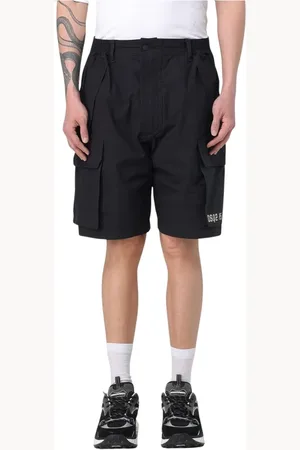 Dsquared2 Korte broeken, Heren, Zwart, M, Zwarte Cargo Shorts met Meerdere Zakken