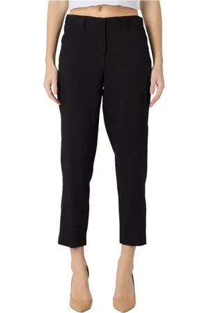 MARELLA Broeken, Dames, Zwart, 2Xs, Linnen, Zwarte Slim Fit Broek