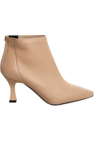 BIANCA DI Schoenen, Dames, Wit, 37 EU, Leer, Leren Enkellaars - Corda Kleur