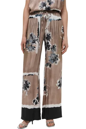 ERMANNO SCERVINO Broeken, Dames, , S, Zijden Bedrukte Broek