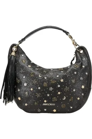 Jimmy Choo Pre-owned, Dames, Zwart, ONE Size, Leer, Tweedehands leren schoudertassen