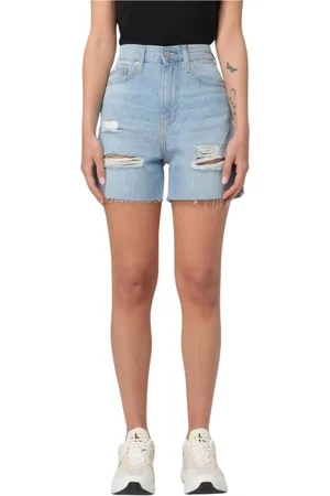 Calvin Klein Korte broeken, Dames, Blauw, W30, Denim, Stijlvolle Denim Shorts voor Vrouwen