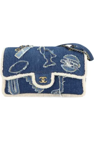 CHANEL Pre-owned, unisex, Blauw, ONE Size, Denim, Pre-owned Denim chanel-bags