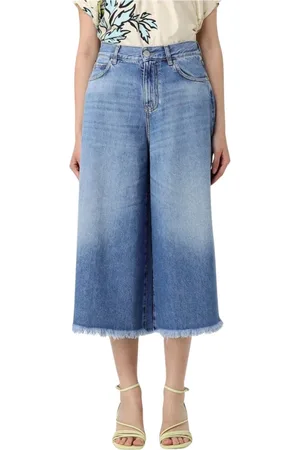 Pinko Korte broeken, Dames, Blauw, W27, Denim, Frayed Hem Denim Shorts