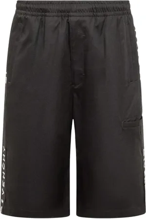 Givenchy Korte broeken, Heren, Zwart, M, Katoen, Side Stripe Bermuda Shorts