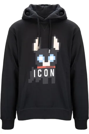 Dsquared2 Sweatshirts & Hoodies, Heren, Zwart, L, Katoen, Hoodie met grafische print