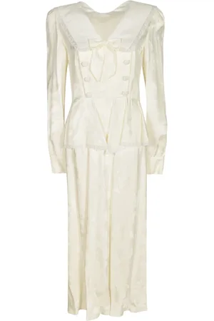 Alessandra Rich Kleedjes, Dames, Wit, M, Witte Elegante Jurken